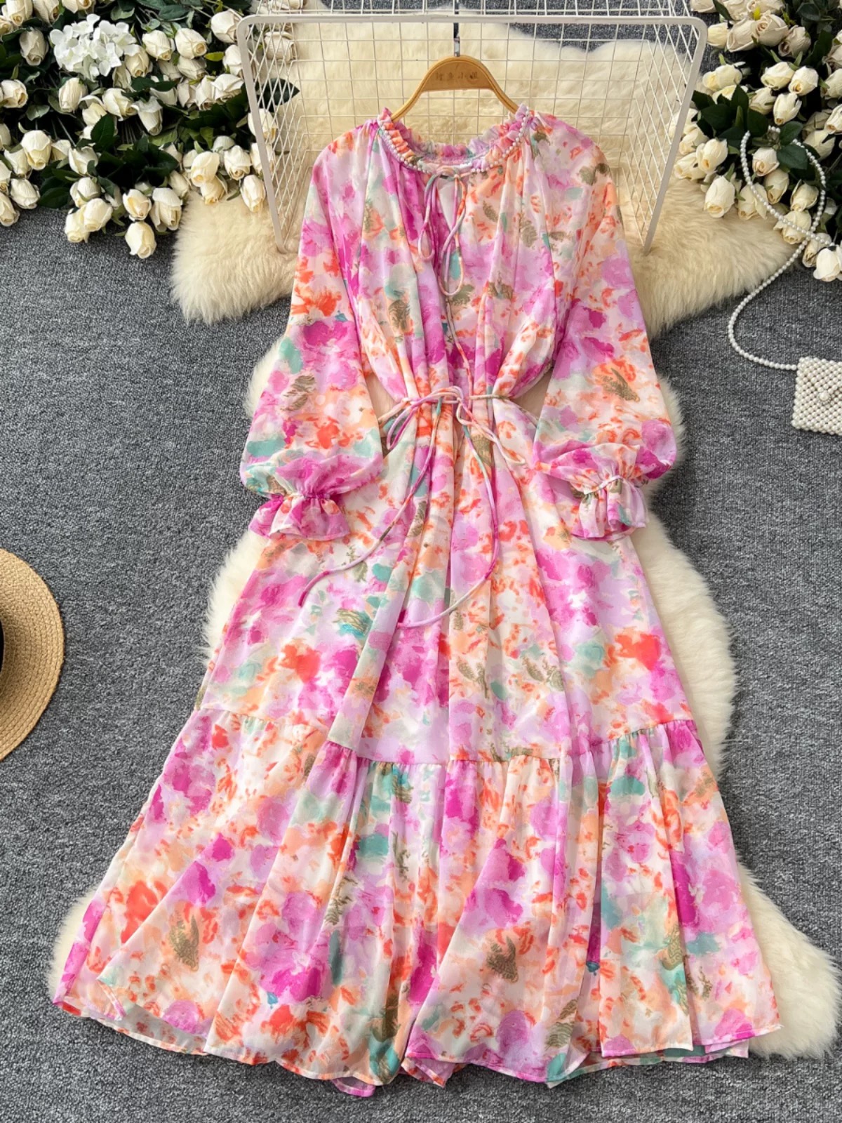 Rock and roll girl floral dress CD850 images